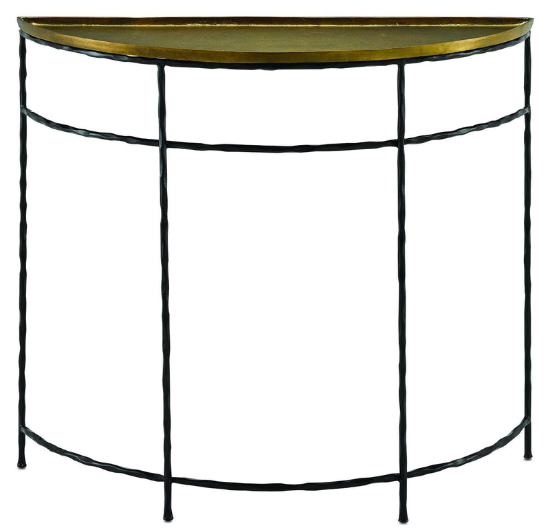 Currey and Company 4000-0053 Demi-Lune, Black Iron/Antique Brass Finish - LightingWellCo