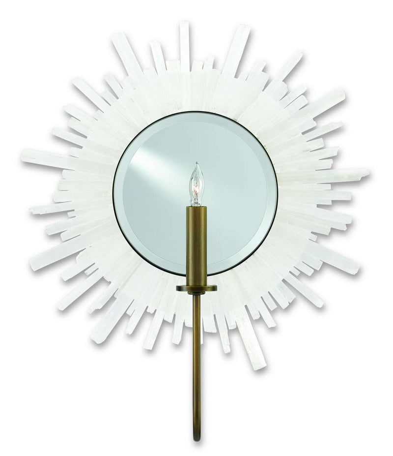 Currey and Company 5000-0091 One Light Wall Sconce, Natural/Antique Brass/Mirror Finish - LightingWellCo