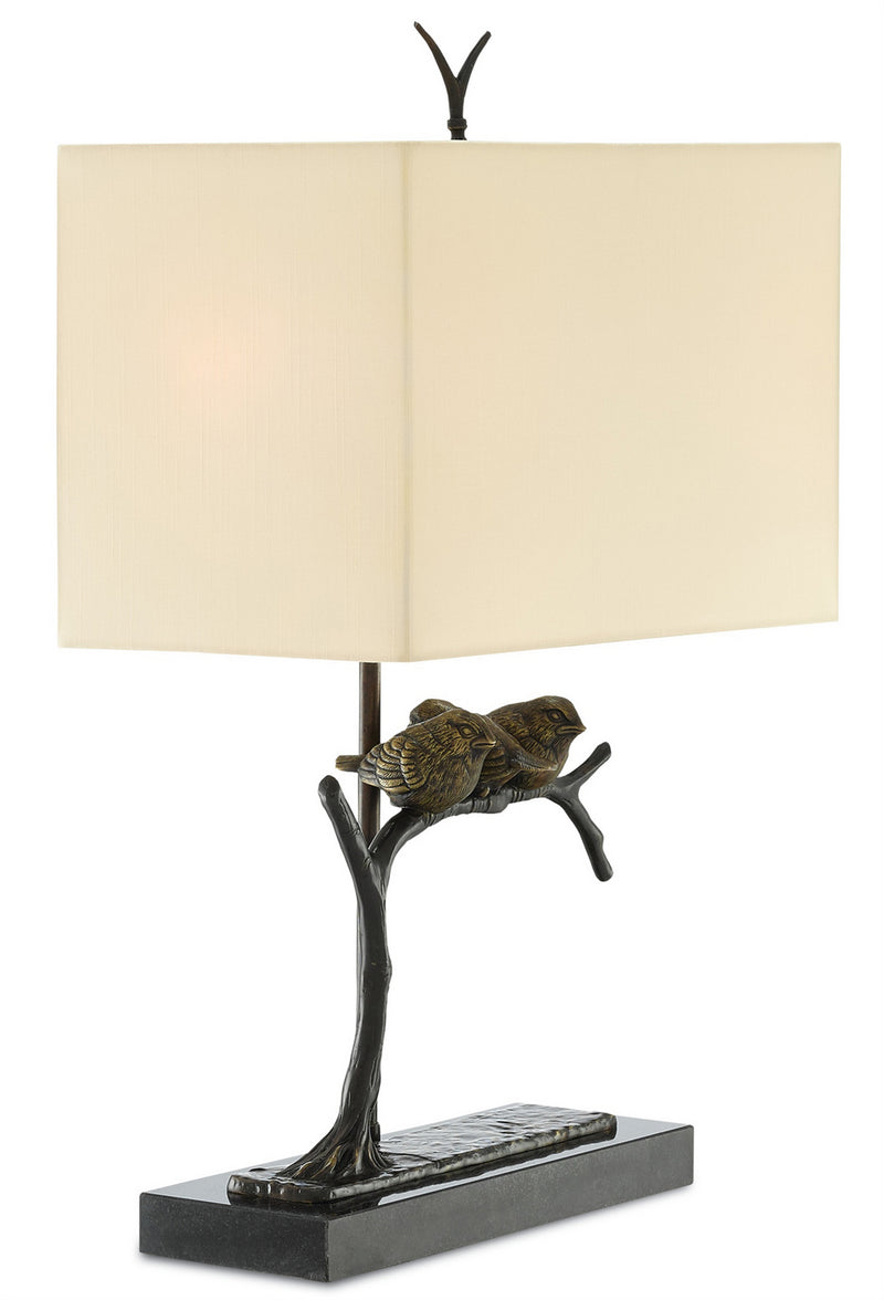 Currey and Company 6000-0240 One Light Table Lamp, Bronze/Black Finish - LightingWellCo