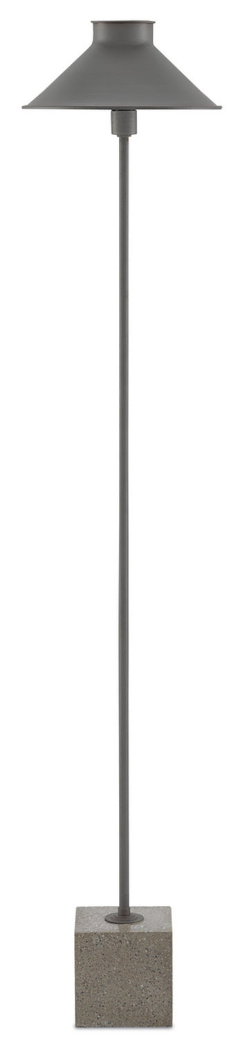 Currey and Company 8000-0017 One Light Floor Lamp, Hiroshi/Painted Silver/Polished Concrete Finish - LightingWellCo