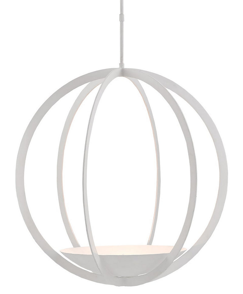 Currey and Company 9000-0211 Three Light Chandelier, Matte White Finish - LightingWellCo