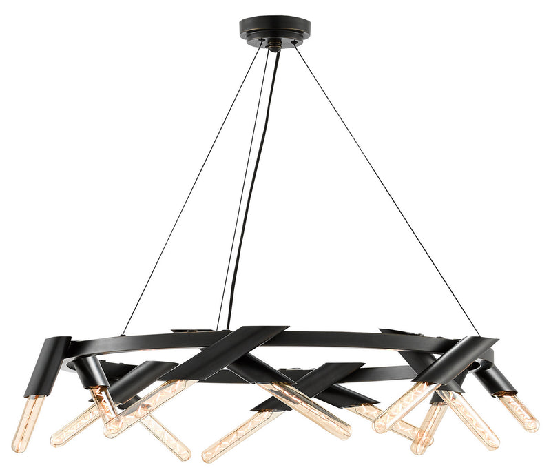 Currey and Company 9000-0240 12 Light Chandelier, Oil Rubbed Bronze Finish - LightingWellCo