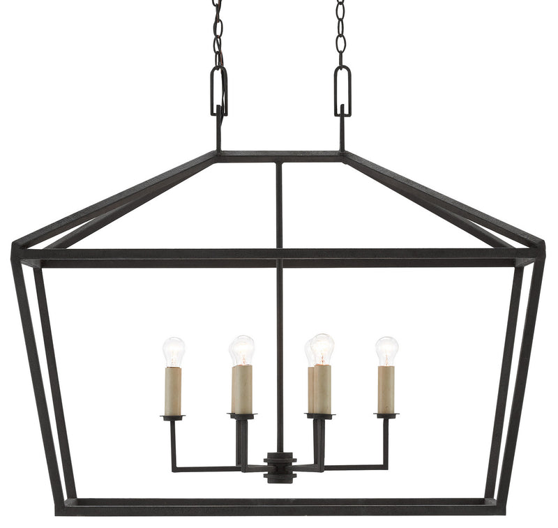 Currey and Company 9000-0289 Six Light Lantern, Molé Black Finish - LightingWellCo