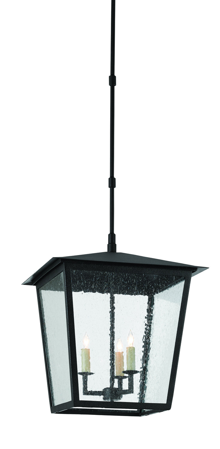 Currey and Company 9500-0002 Three Light Outdoor Lantern, Midnight Finish - LightingWellCo