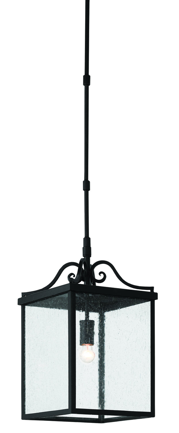 Currey and Company 9500-0005 One Light Outdoor Lantern, Midnight Finish - LightingWellCo