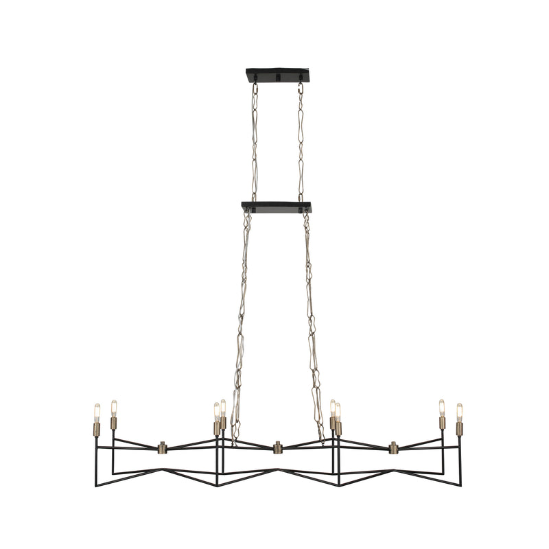 Varaluz 314N08HGCB Eight Light Linear Pendant, Havana Gold/Carbon Finish - LightingWellCo