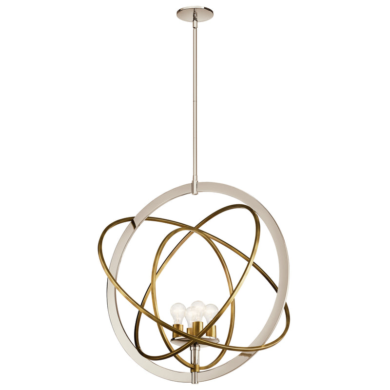 Kichler 44203PN Four Light Pendant, Polished Nickel Finish - LightingWellCo