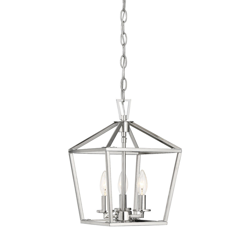 Savoy House 3-320-3-109 Three Light Foyer Pendant, Polished Nickel Finish LightingWellCo