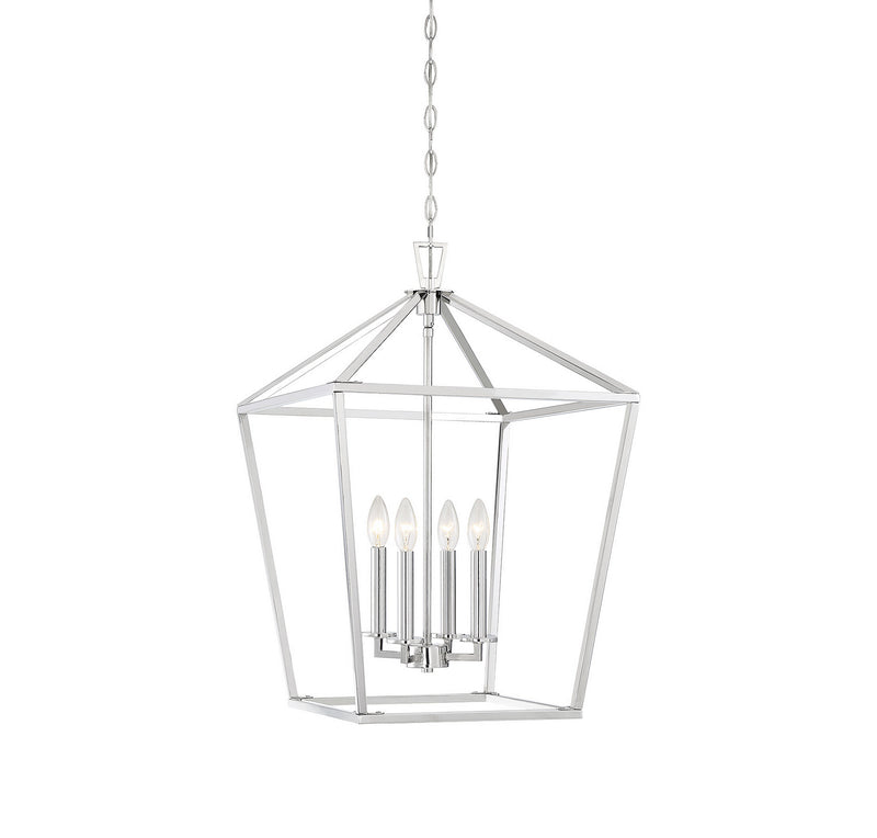 Savoy House 3-321-4-109 Four Light Foyer Pendant, Polished Nickel Finish LightingWellCo