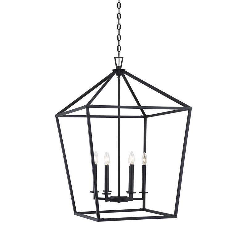 Savoy House 3-322-6-89 Six Light Foyer Lantern, Matte Black Finish LightingWellCo