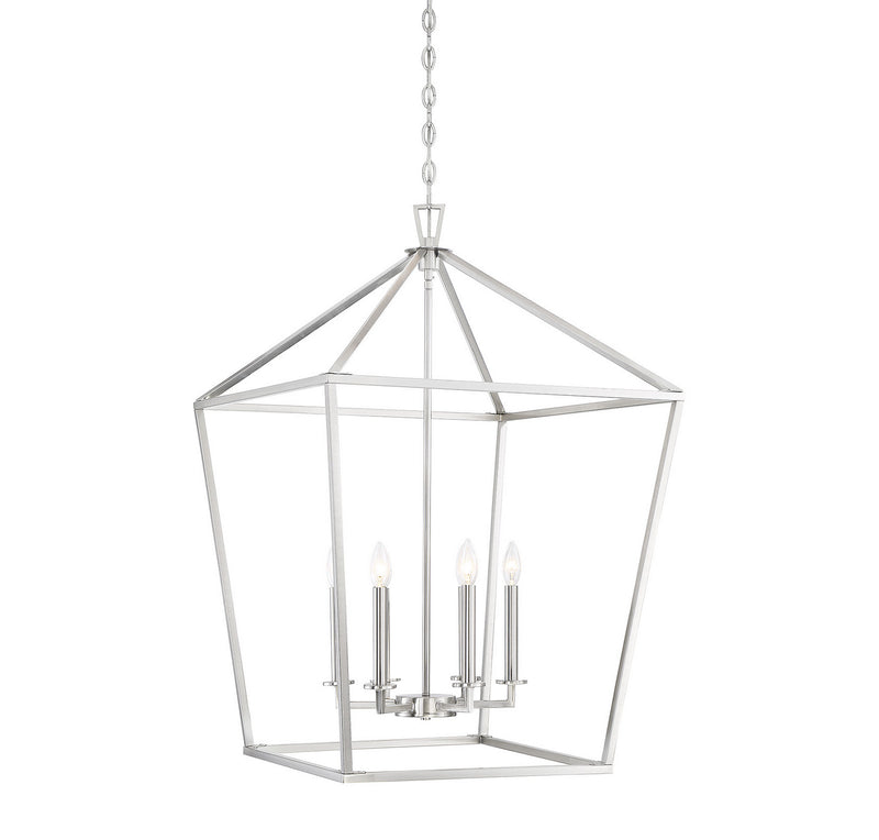 Savoy House 3-322-6-SN Six Light Foyer Lantern, Satin Nickel Finish LightingWellCo