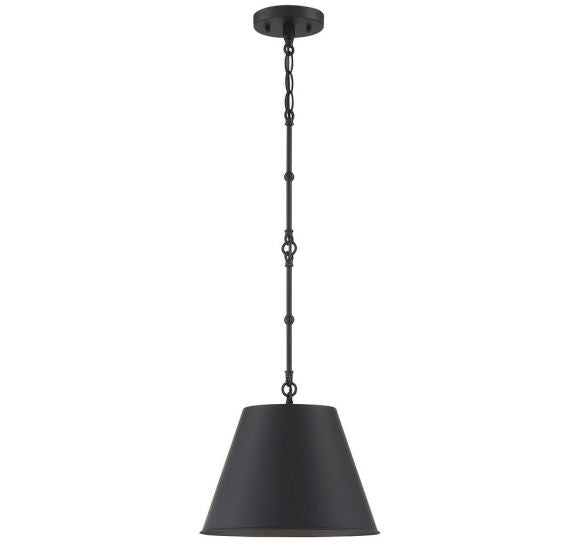 Savoy House Alden 7-132-1-89 One Light Pendant, Matte Black Finish - LightingWellCo