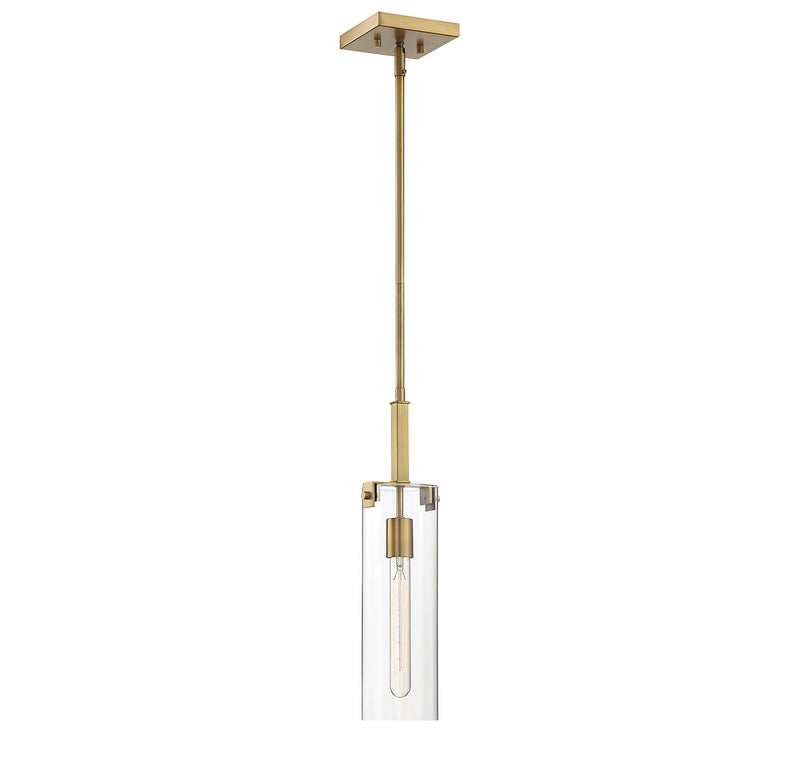 Savoy House Winfield 7-9770-1-322 One Light Mini Pendant, Warm Brass Finish - LightingWellCo