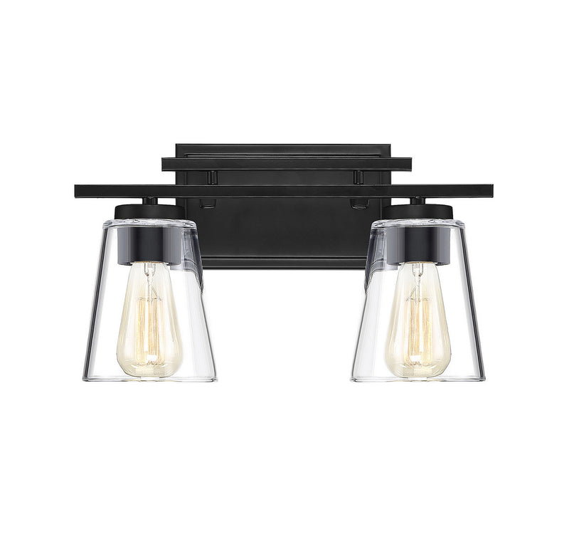 Savoy House Calhoun 8-1020-2-BK Two Light Bath Bar, Black Finish - LightingWellCo