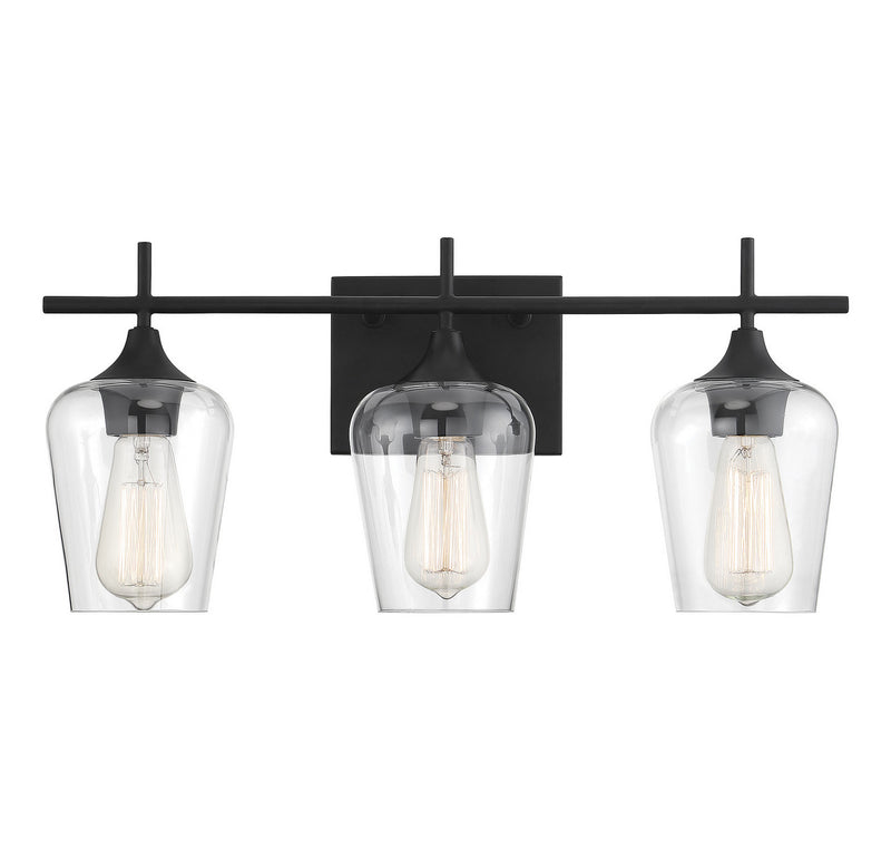 Savoy House Octave 8-4030-3-BK Three Light Bath Bar, Black Finish - LightingWellCo