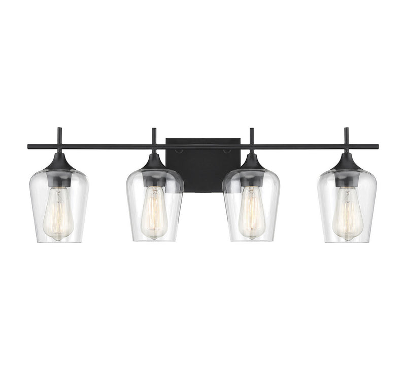 Savoy House Octave 8-4030-4-BK Four Light Bath Bar, Black Finish - LightingWellCo