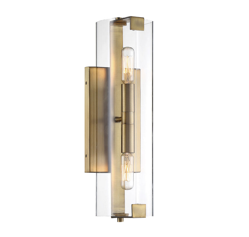 Savoy House Winfield 9-9771-2-322 Two Light Wall Sconce, Warm Brass Finish - LightingWellCo