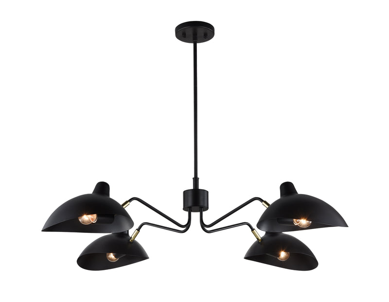 Matteo Lighting C57904BZ Four Light Pendant, Bronze & Brushed Gold Finish - LightingWellCo