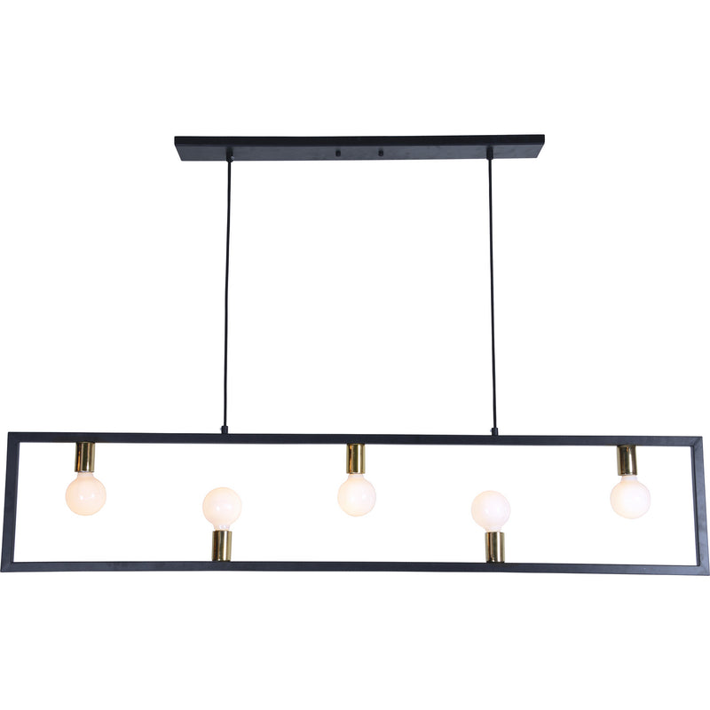 Renwil Vera LPC4067 Five Light Ceiling Fixture, Matte Black/Polished Brass Finish - LightingWellCo