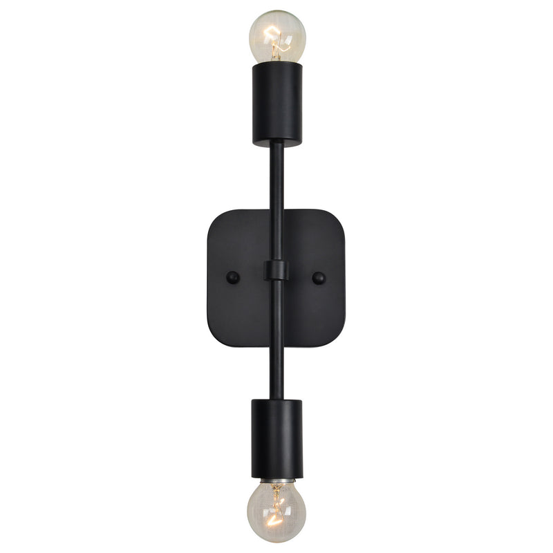 Renwil Albany I WS008 Two Light Wall Sconce, Matte Black Finish - LightingWellCo