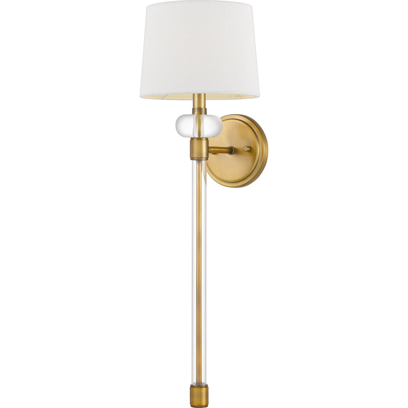 Quoizel QW4071WS One Light Wall Sconce, Weathered Brass Finish - LightingWellCo