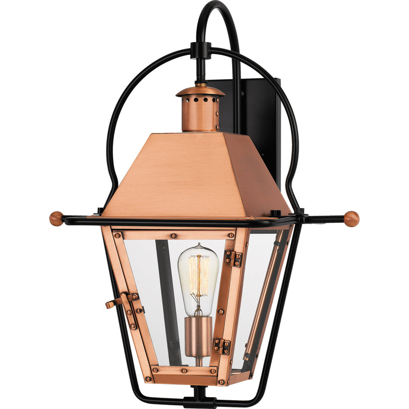 Quoizel RO8418AC One Light Outdoor Wall Lantern, Aged Copper Finish - LightingWellCo