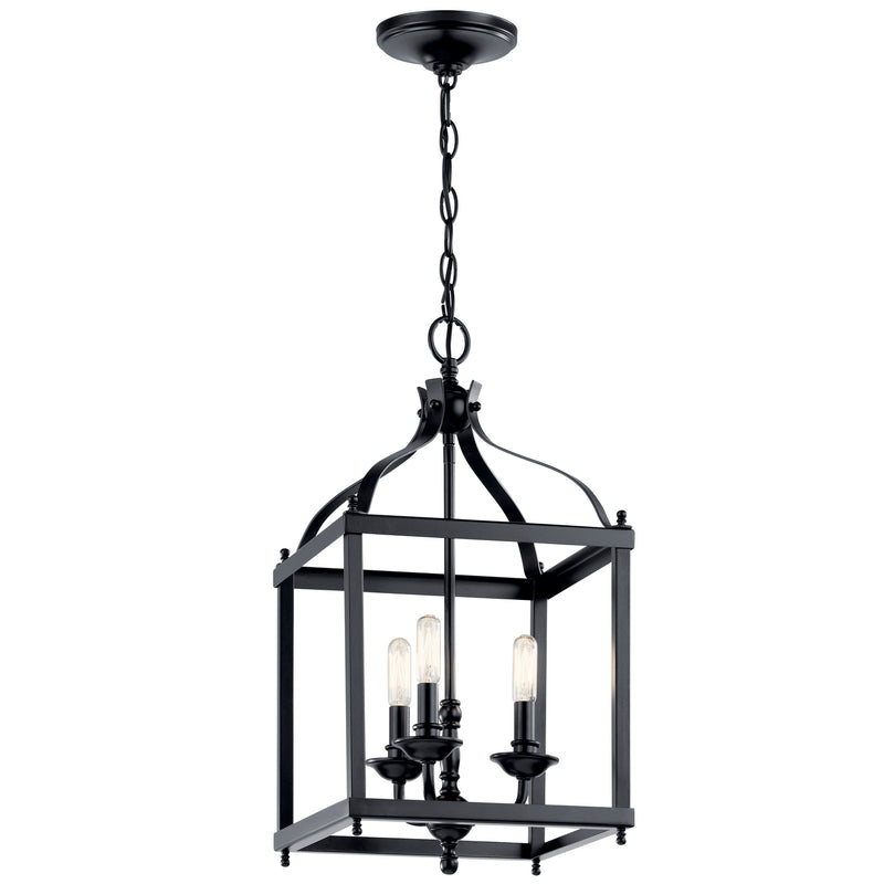 Kichler 42566BK Three Light Foyer Pendant, Black Finish - LightingWellCo