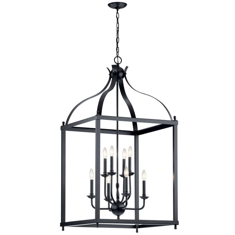 Kichler 42591BK Eight Light Foyer Pendant, Black Finish - LightingWellCo