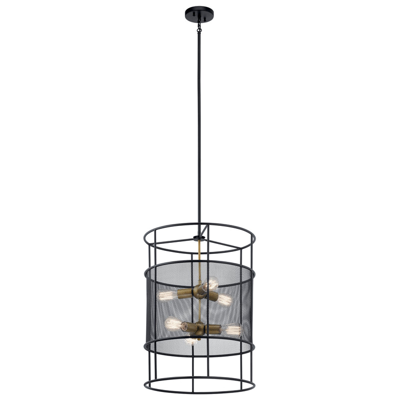 Kichler 43596BK Six Light Foyer Pendant, Black Finish - LightingWellCo