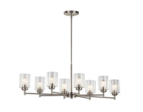 Kichler 44035NI Eight Light Chandelier, Brushed Nickel Finish - LightingWellCo