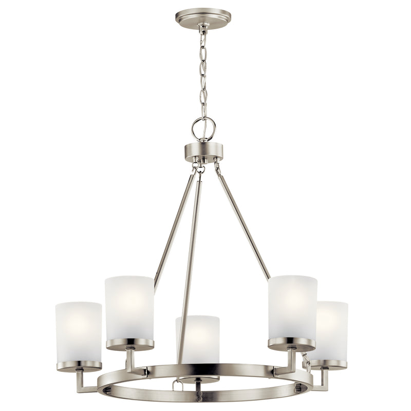 Kichler 44036NI Five Light Chandelier, Brushed Nickel Finish - LightingWellCo