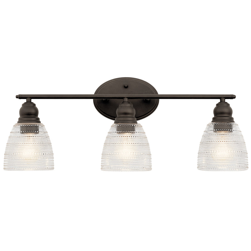 Kichler 45697OZ Three Light Bath, Olde Bronze Finish - LightingWellCo