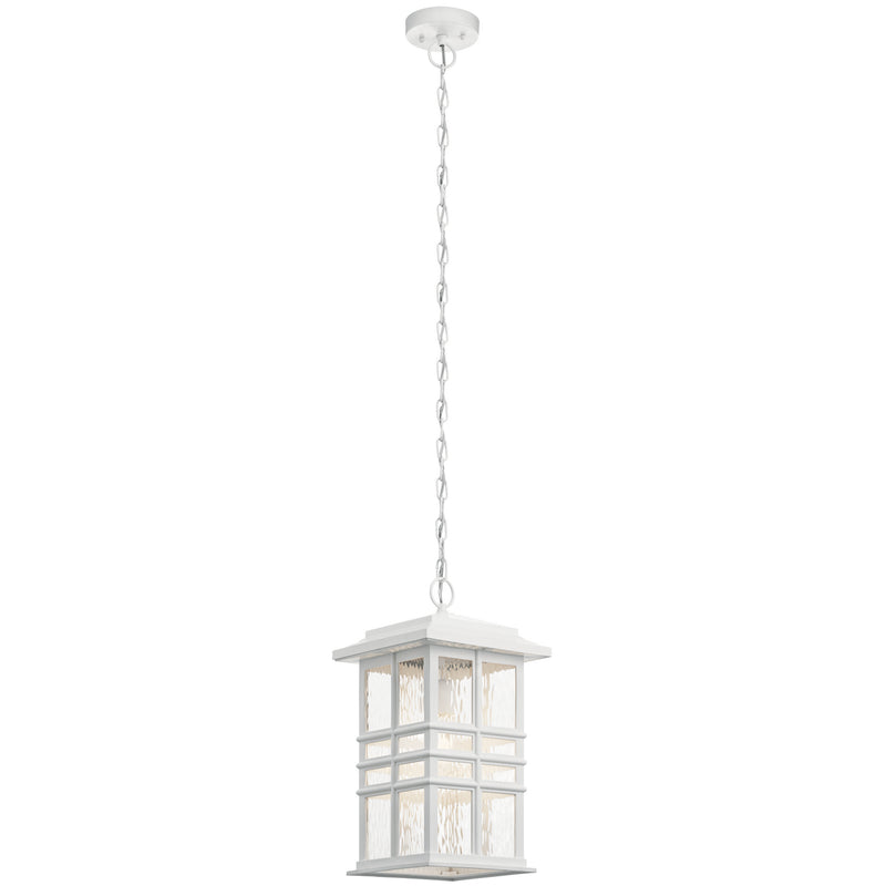 Kichler 49833WH One Light Outdoor Pendant, White Finish - LightingWellCo