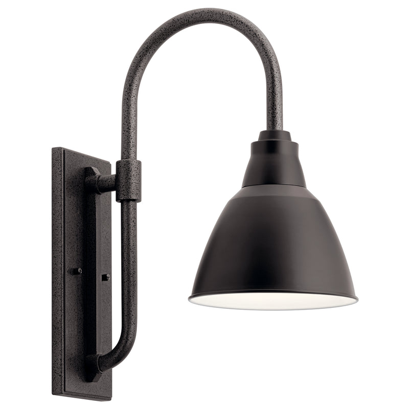 Kichler 49836BK One Light Outdoor Wall Mount, Black Finish - LightingWellCo