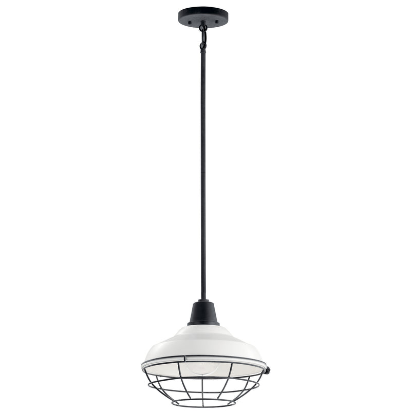 Kichler 49992WH One Light Outdoor Pendant, White Finish - LightingWellCo