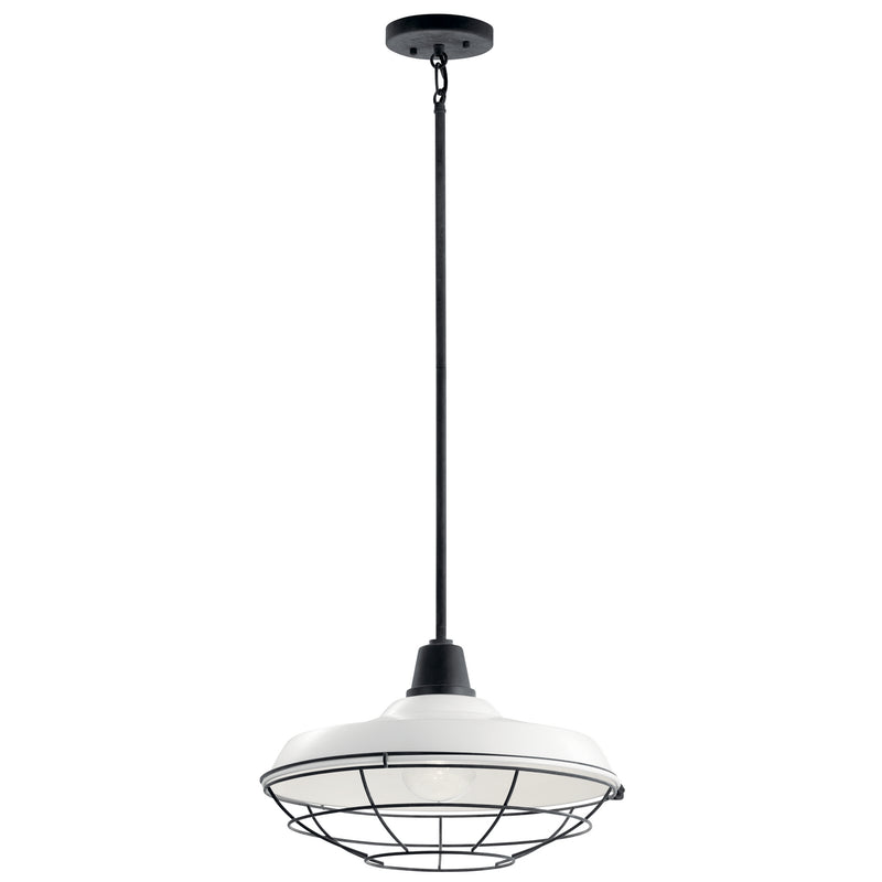 Kichler 49993WH One Light Outdoor Pendant/Semi Flush, White Finish - LightingWellCo