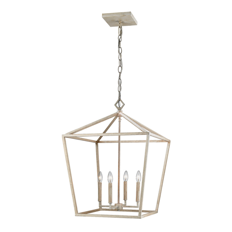 Millennium 3254-VW Four Light Pendant, Vintage White Finish - LightingWellCo