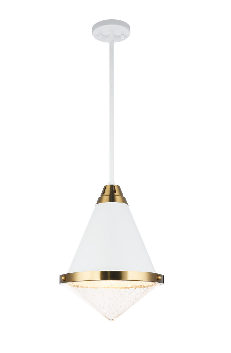 Matteo Lighting C70803WHBU One Light Pendant, White Finish - LightingWellCo