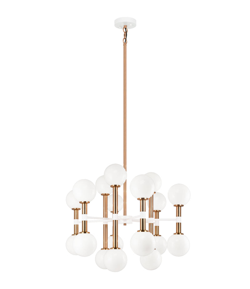 Matteo Lighting C75318AGOP 18 Light Chandelier, Aged Gold Brass Finish - LightingWellCo