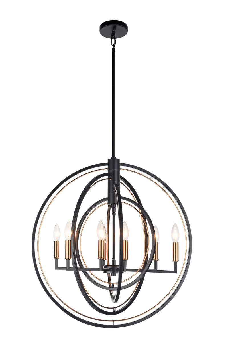 Matteo Lighting C78608BK Eight Light Chandelier, Black Finish - LightingWellCo