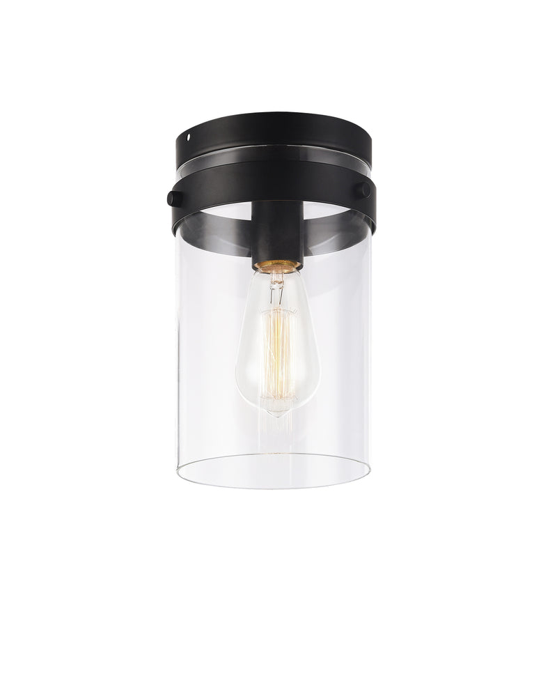 Matteo Lighting X78401BK One Light Flush Mount, Black Finish - LightingWellCo