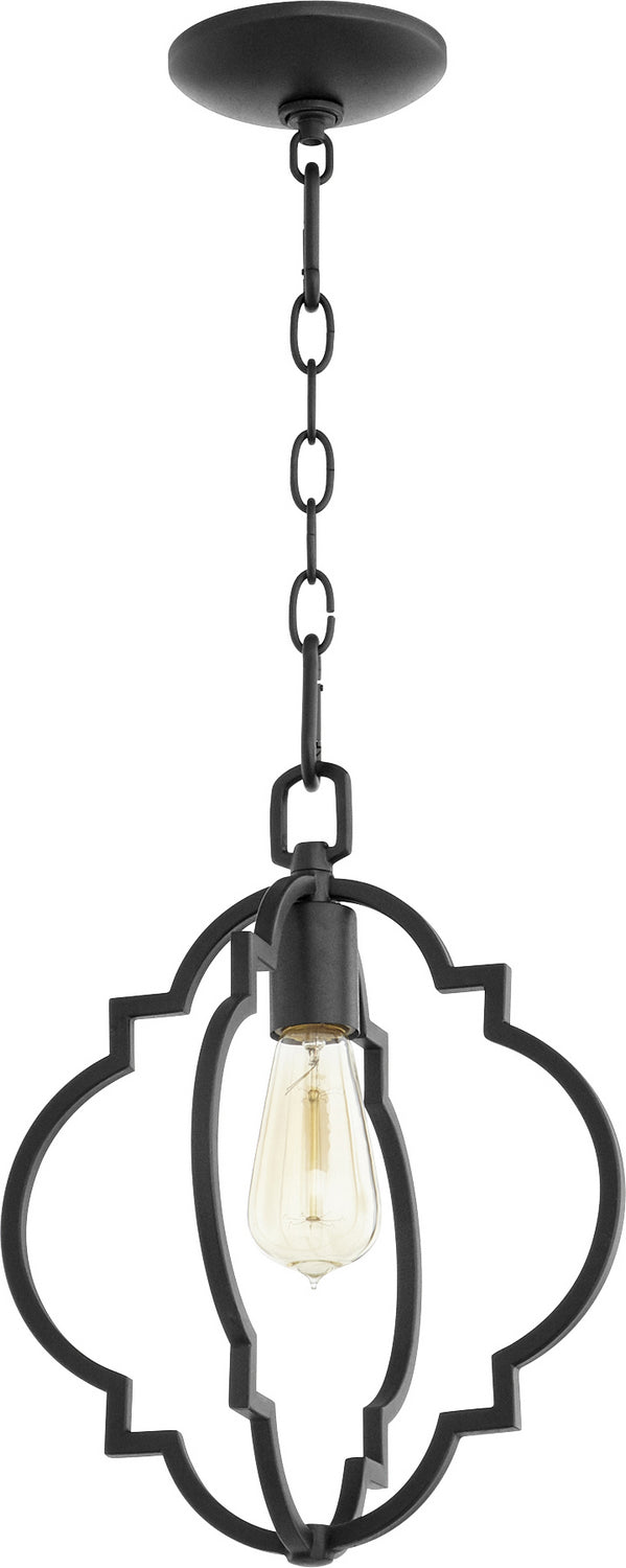 Quorum 3842-69 One Light Pendant, Black Finish - LightingWellCo