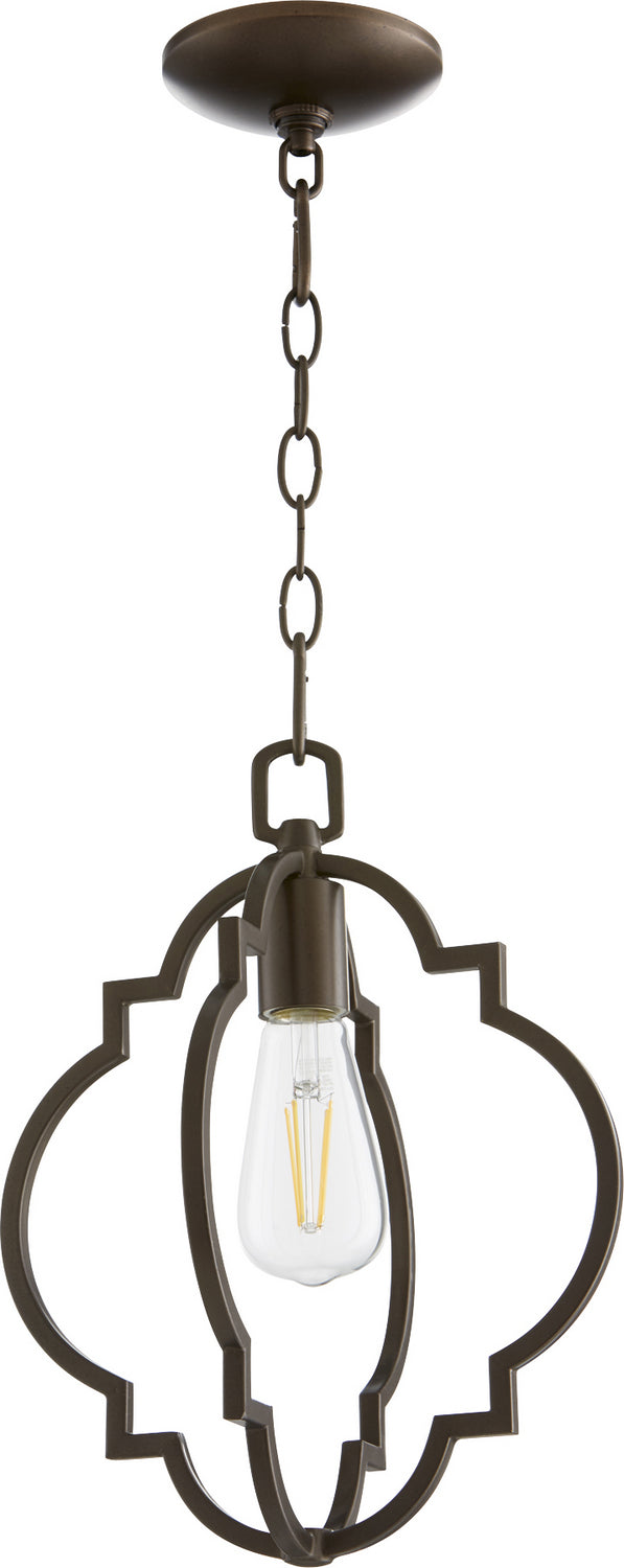 Quorum 3842-86 One Light Pendant, Oiled Bronze Finish - LightingWellCo