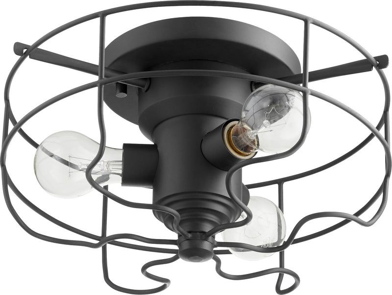 Quorum 3905-15-69 Three Light Ceiling Mount, Black Finish - LightingWellCo