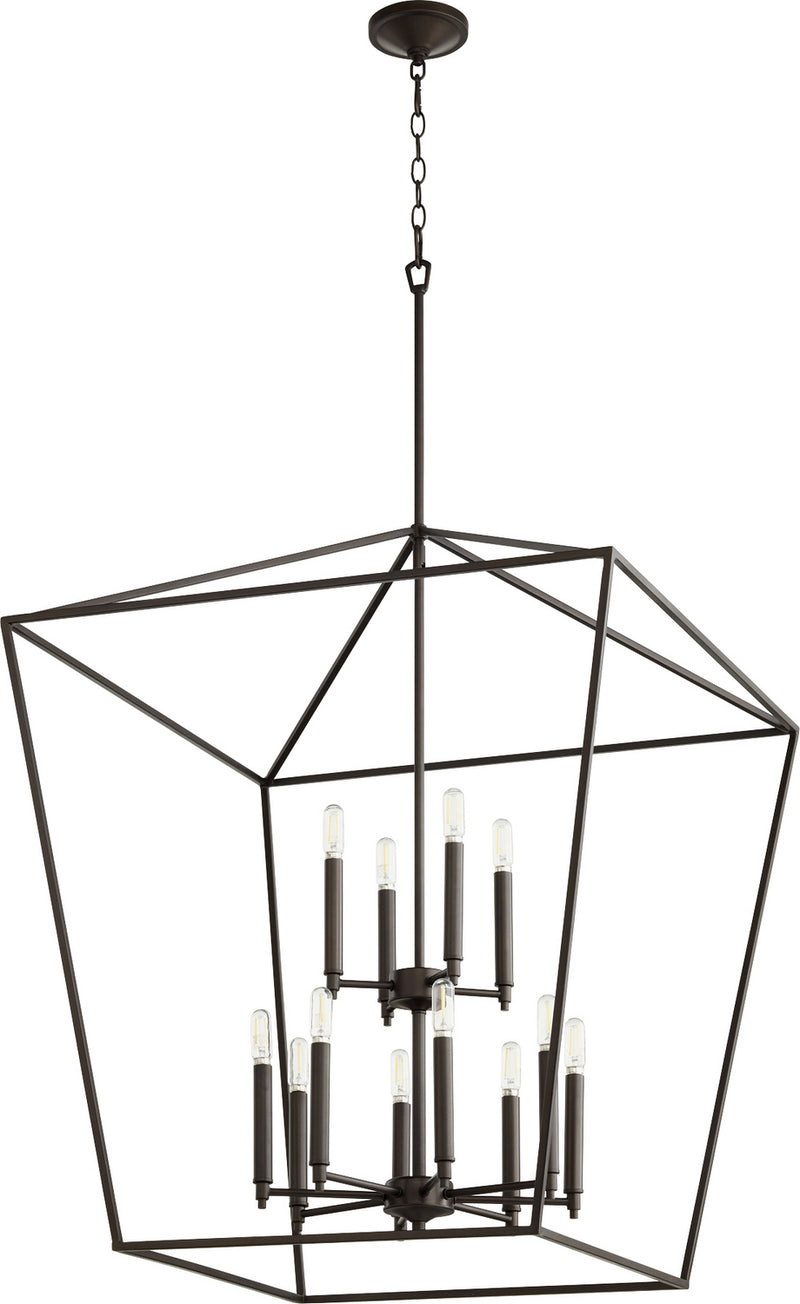 Quorum 604-12-86 12 Light Entry Pendant, Oiled Bronze Finish - LightingWellCo