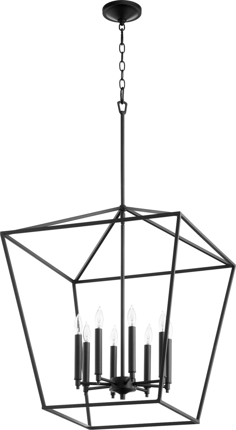 Quorum 604-8-69 Eight Light Entry Pendant, Black Finish - LightingWellCo