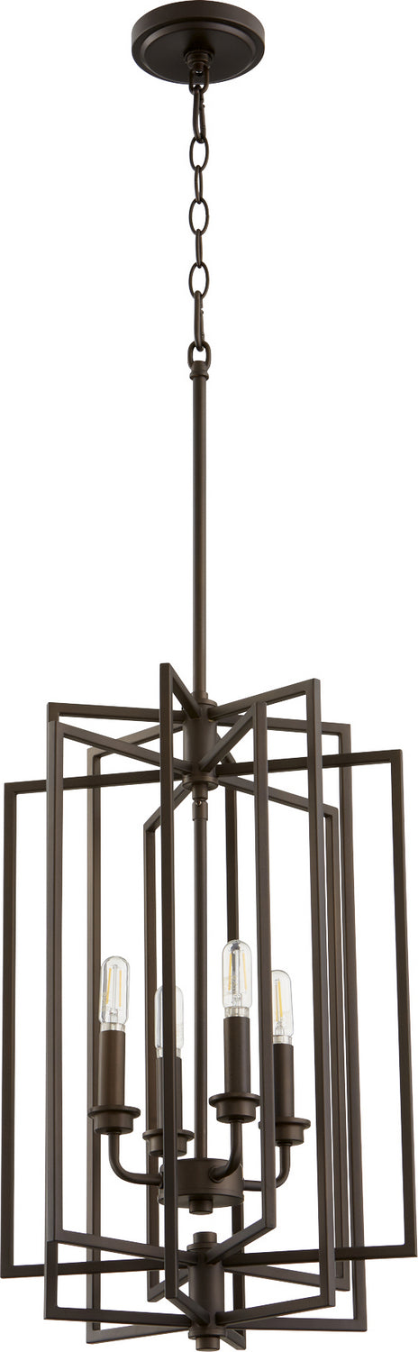 Quorum 688-4-86 Four Light Entry Pendant, Oiled Bronze Finish - LightingWellCo