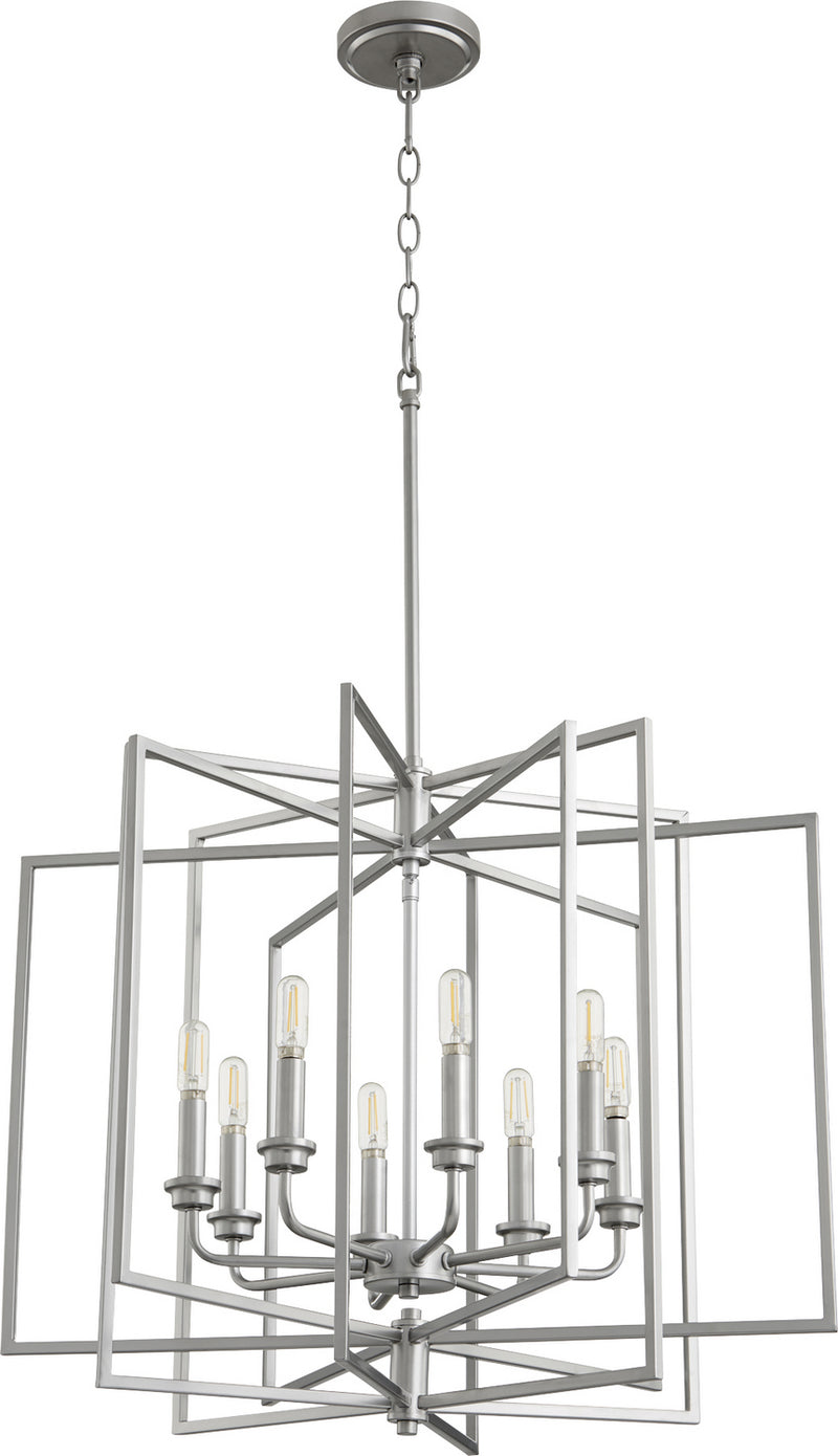 Quorum 888-8-64 Eight Light Pendant, Classic Nickel Finish - LightingWellCo