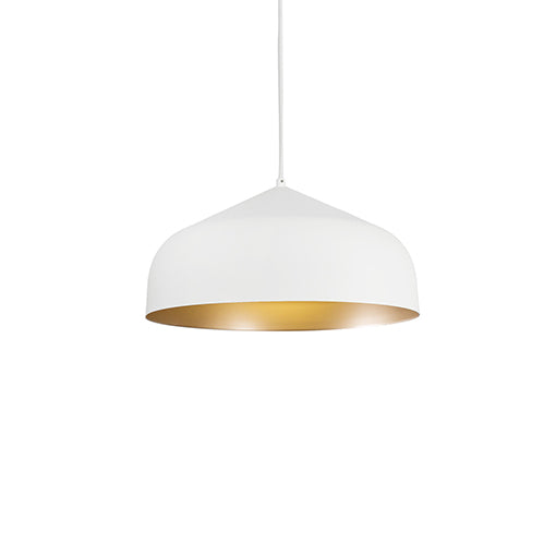 Kuzco Lighting Helena 49117-WH/GD One Light Pendant, White/Gold Finish - LightingWellCo