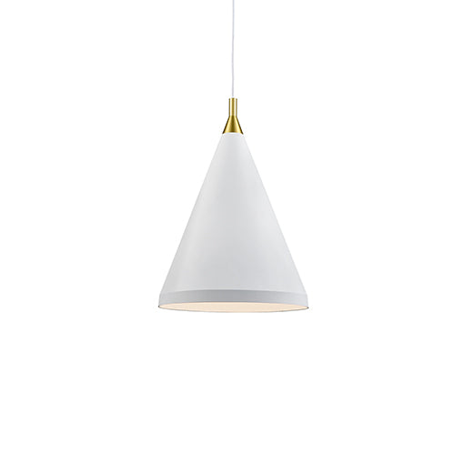 Kuzco Lighting Dorothy 492716-WH/GD One Light Pendant, White / Gold Finish - LightingWellCo